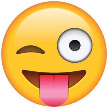 a smiley face with its tongue sticking out