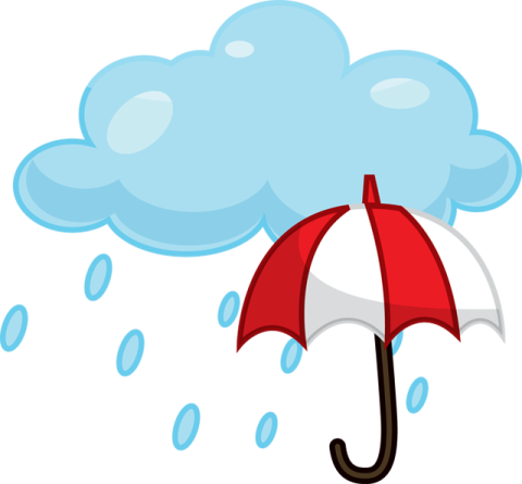 an umbrella with rain on it