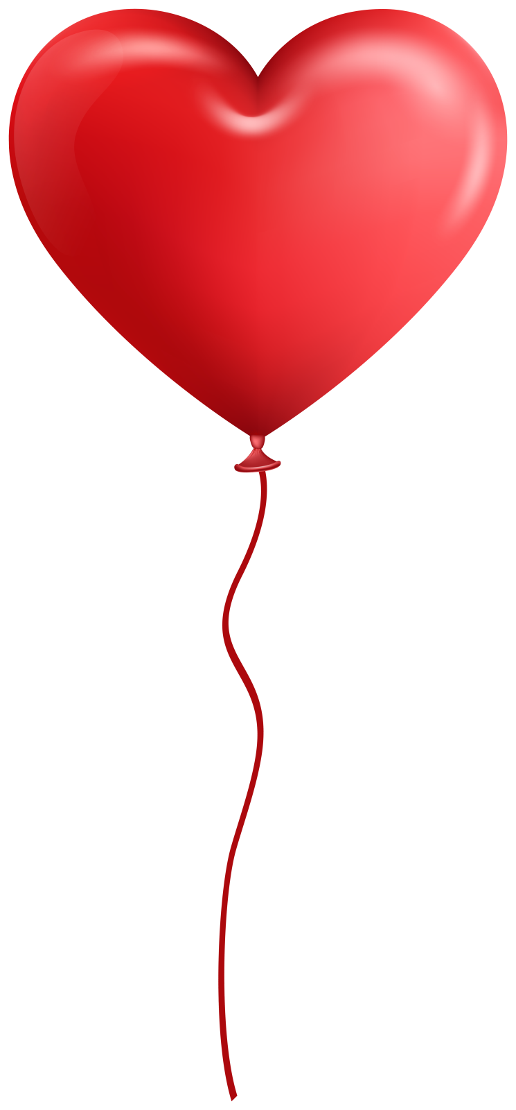 a red heart shaped balloon on a white background