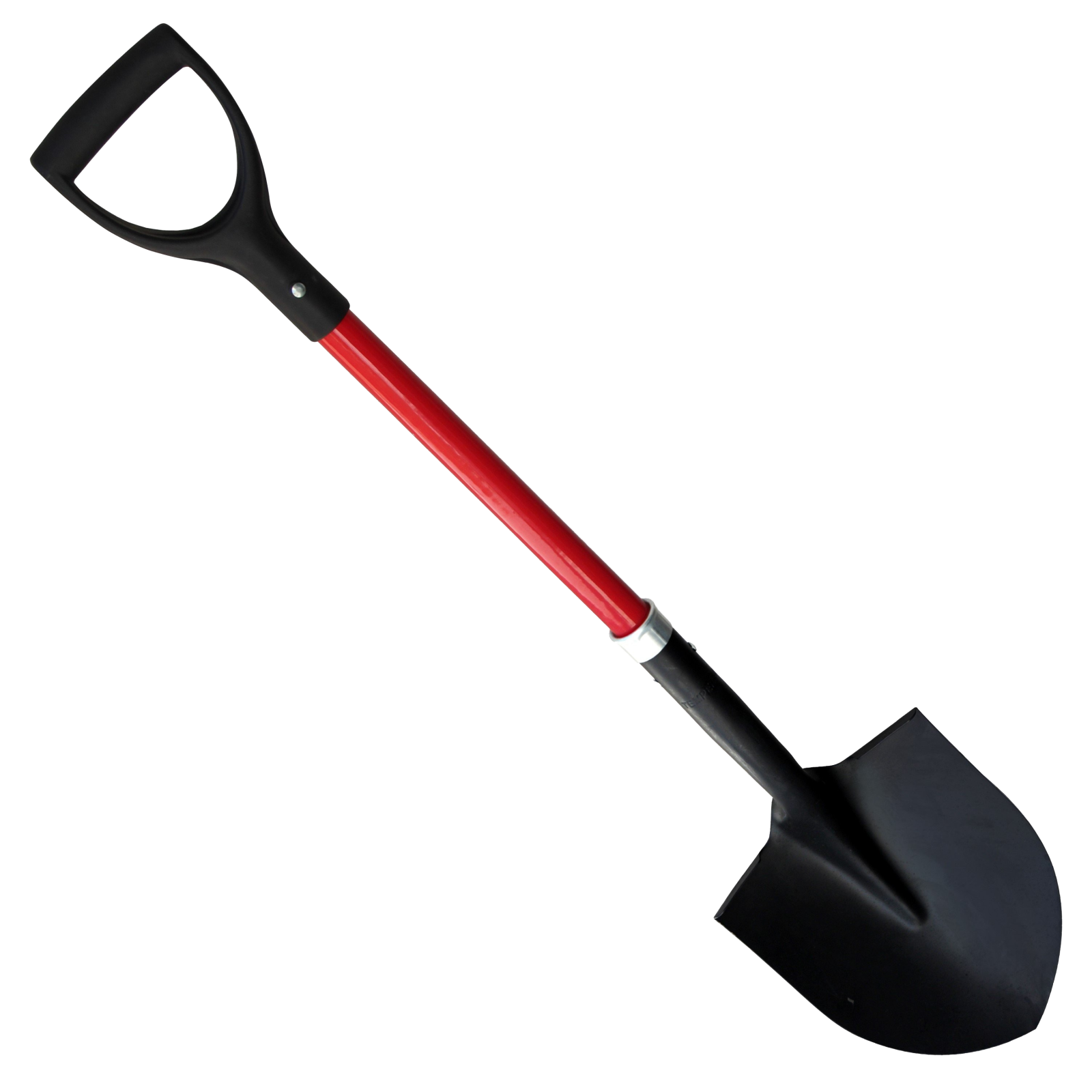a black and red shovel on a white background