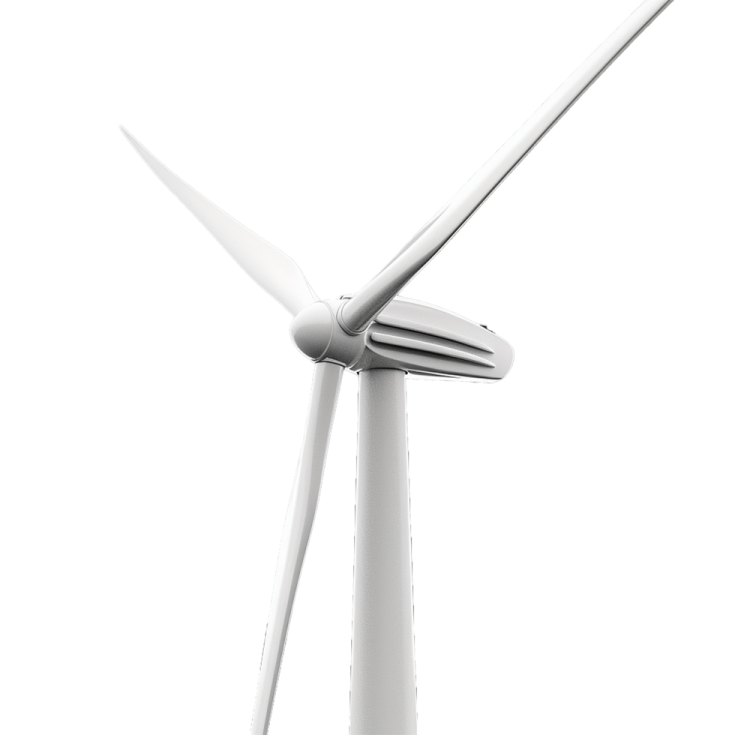 a wind turbine on a white background