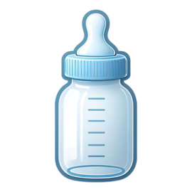 a baby bottle with a blue lid
