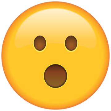 a yellow smiley face with an open mouth