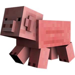 an image of a pink pig in minecraft