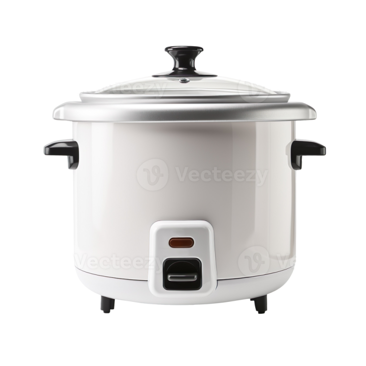 an electric rice cooker with a lid