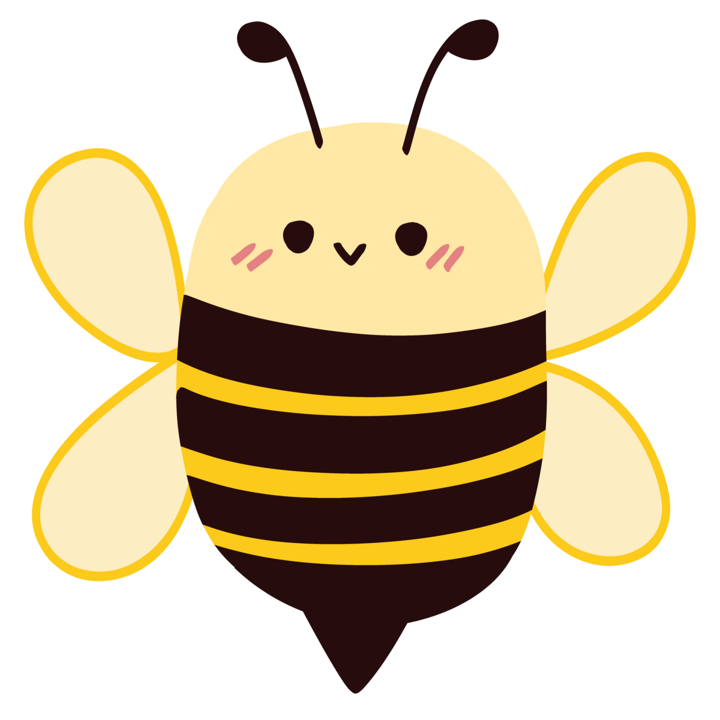 a bee with yellow and black stripes