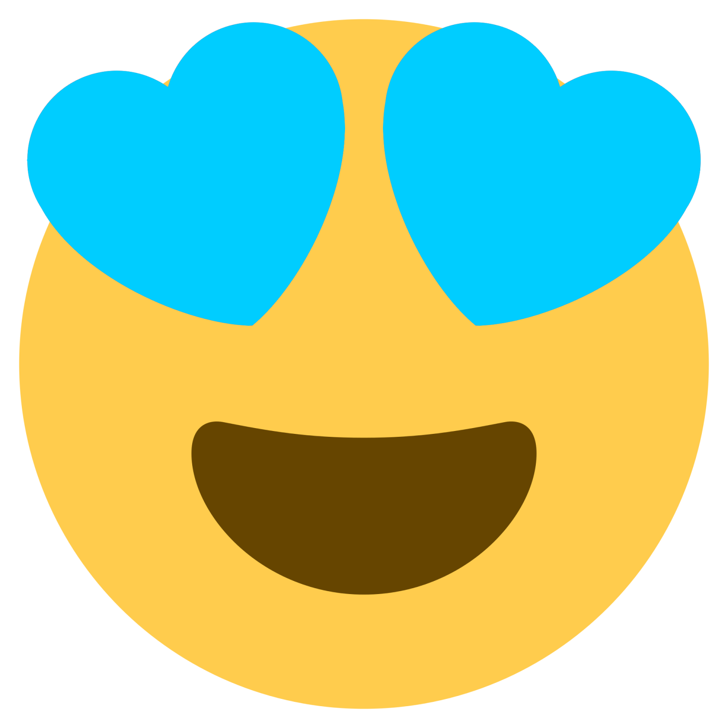 a smiley face with blue hearts on it