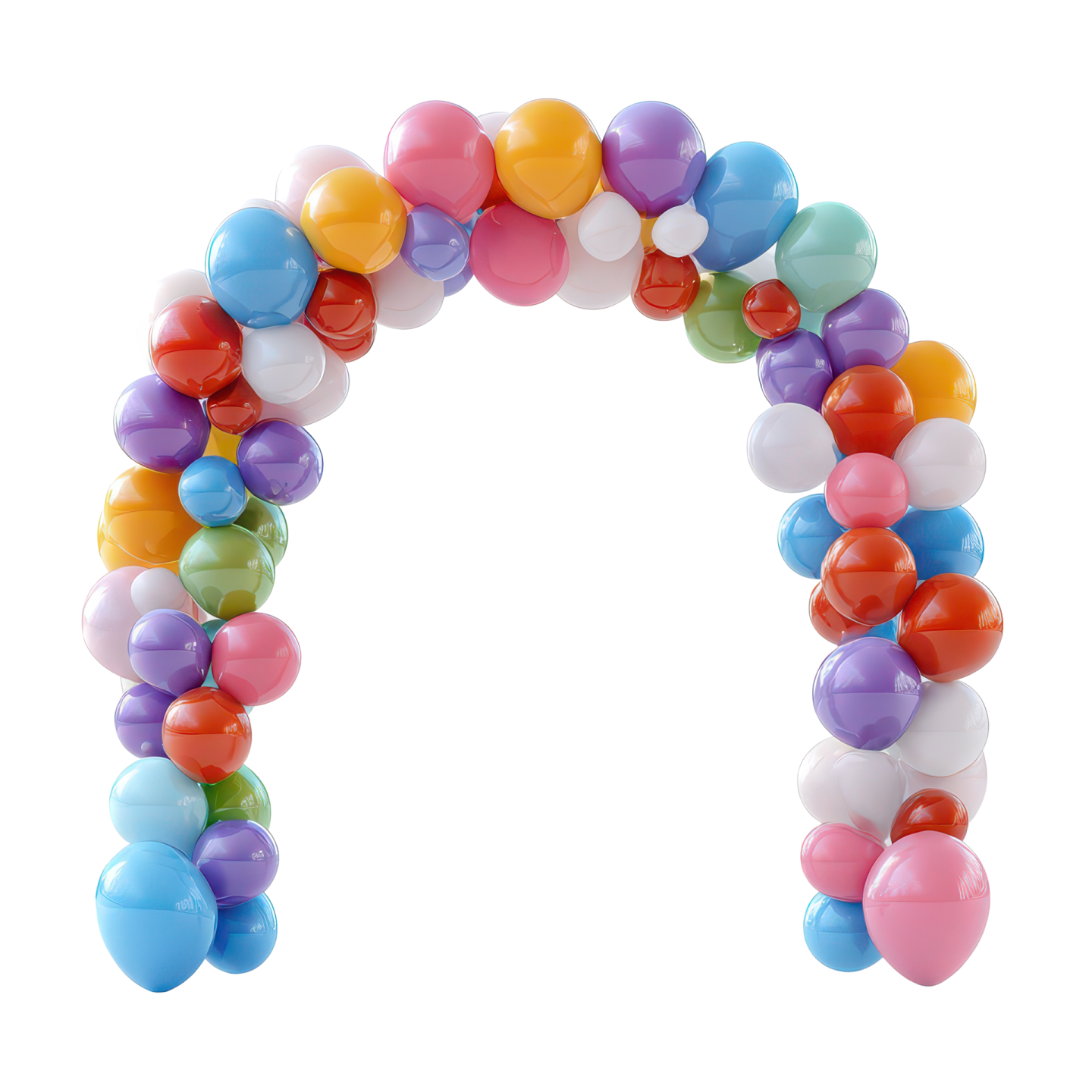 a bunch of balloons on a white background