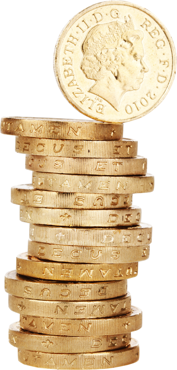 a stack of pound coins