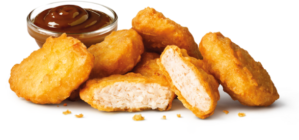 a pile of fried chicken nus with dipping