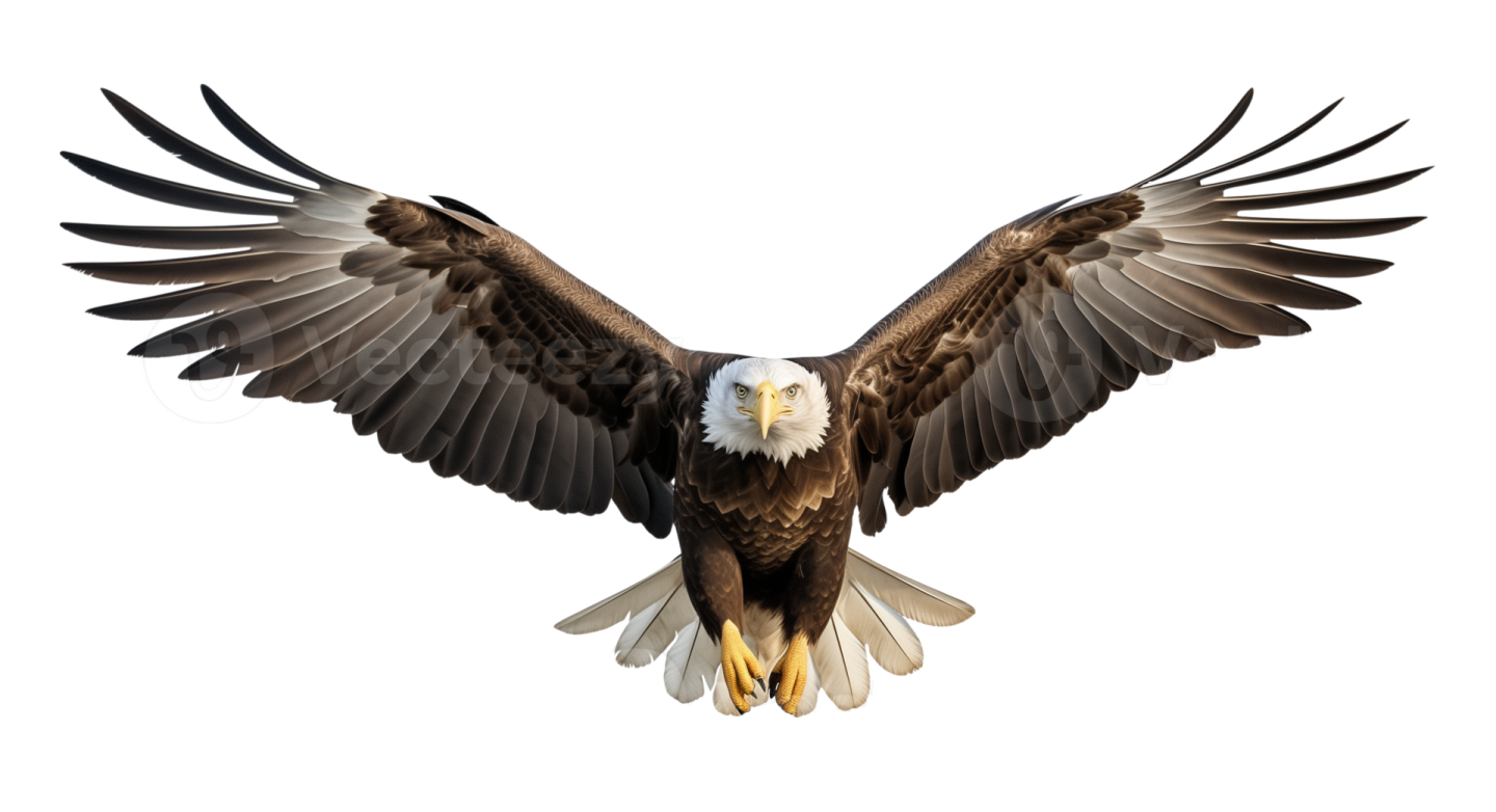 a bald eagle flying in the air