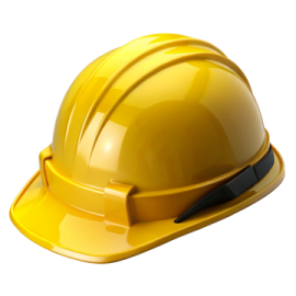 a yellow hard hat on a white background