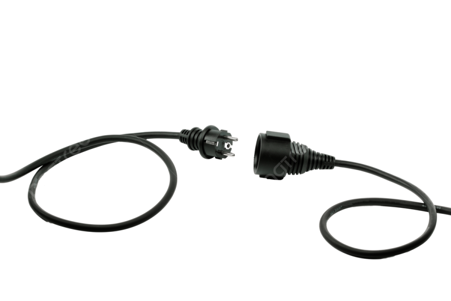 a pair of black cable connectors on white background