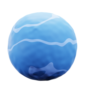 a blue ball on a white background