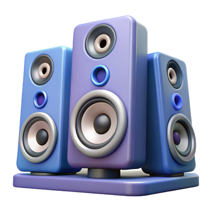a pair of speakers on a white background