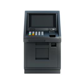an atm machine on a white background