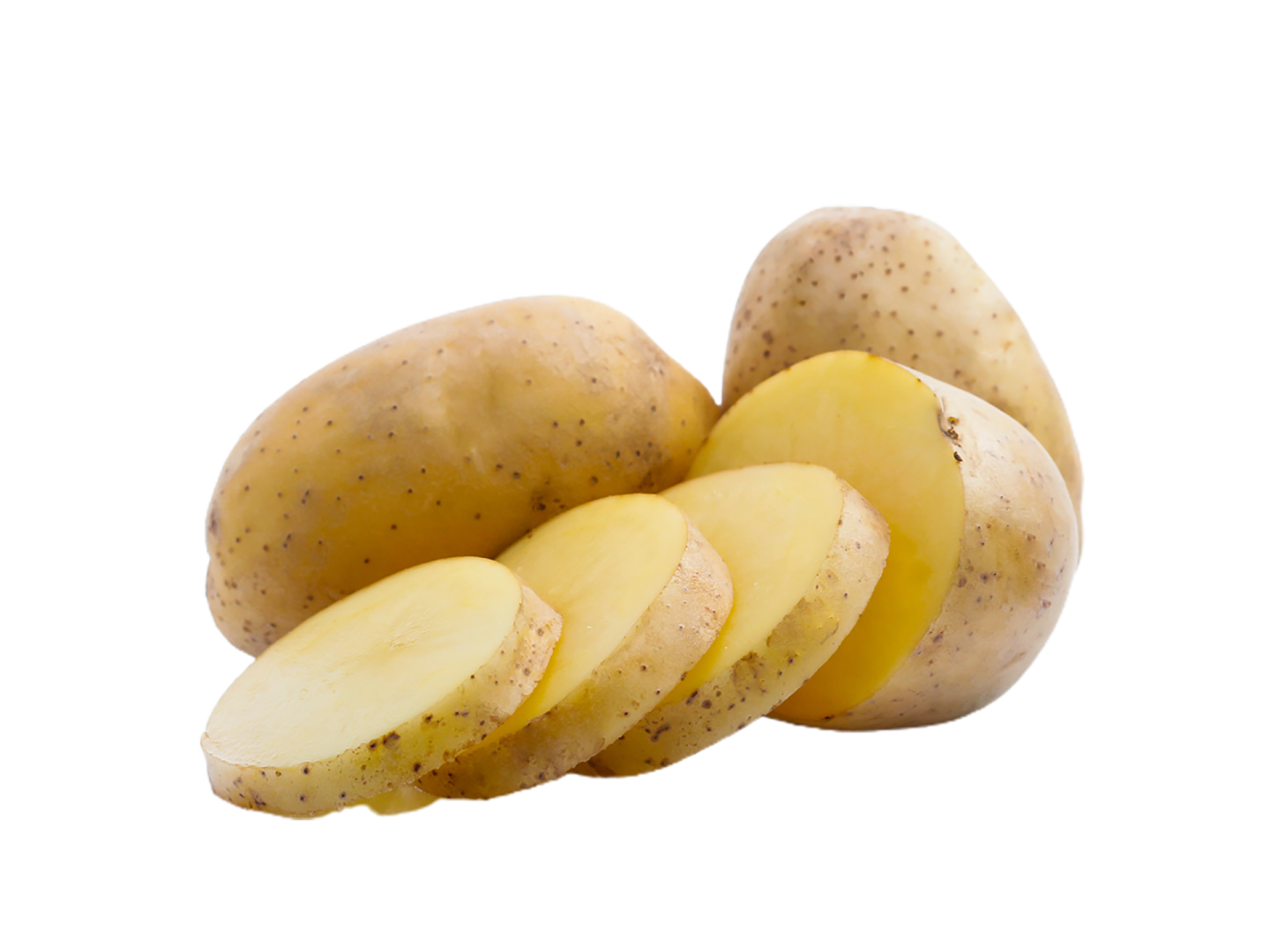 potatoes on a white background