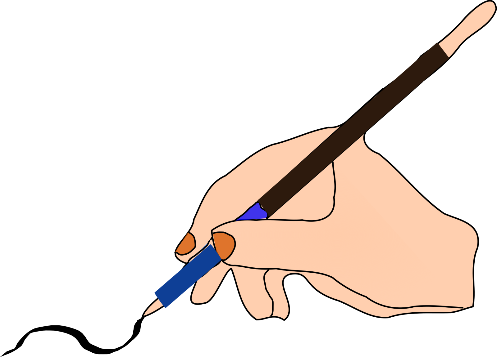 a hand holding a pencil and writing