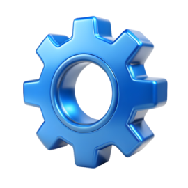 an image of a blue gear wheel