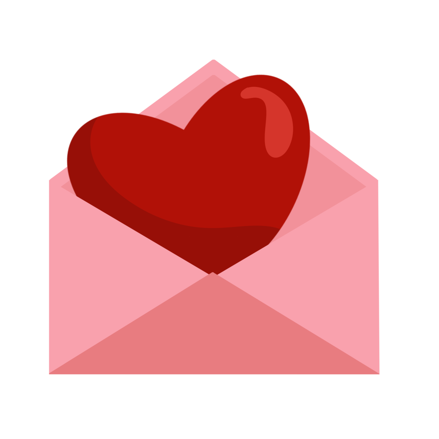 an envelope with a heart inside
