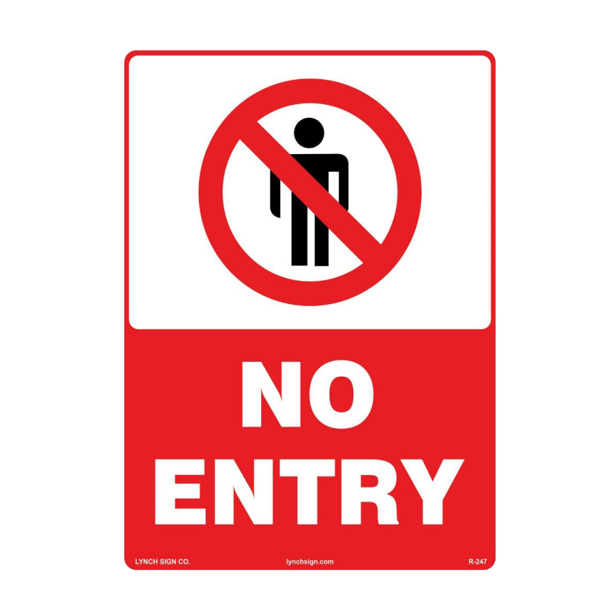a red and white sign with the words no entry