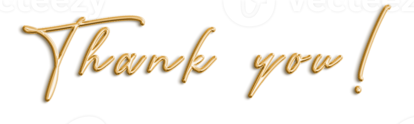 a gold thank card with the words thank you