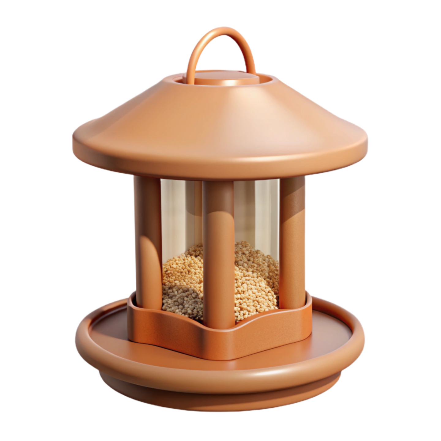 a bird feeder that is made out of plastic