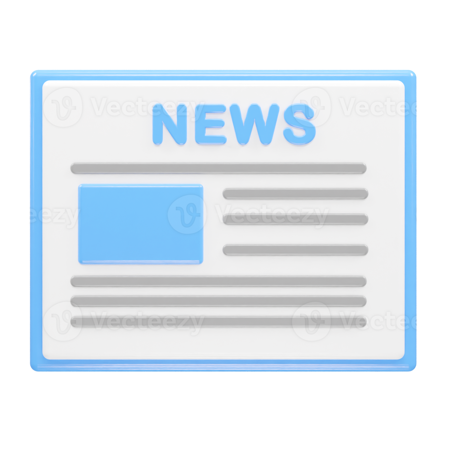 a blue news icon on a white background