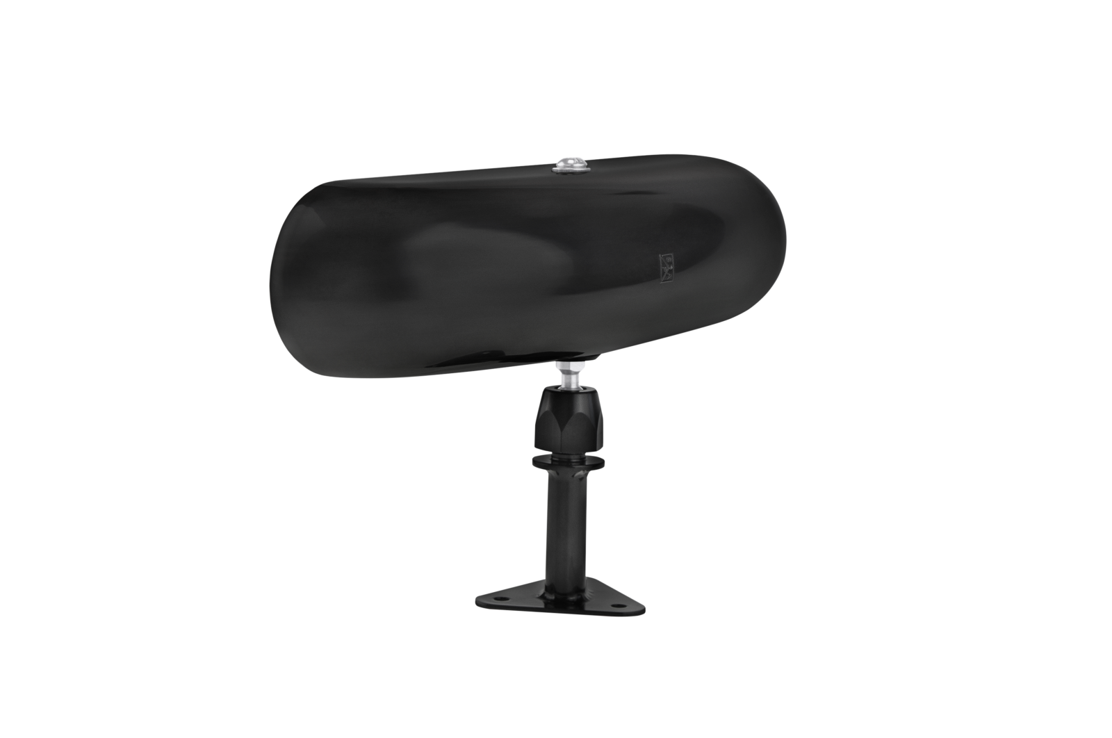 a black desk lamp on a white background