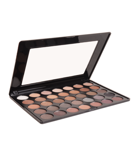 the eyeshadp palette is shown in a black case