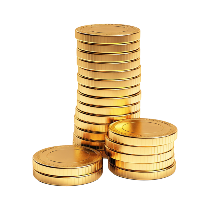 a stack of gold coins