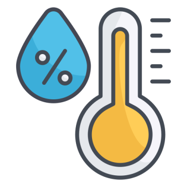 a thermometer and a drop of water