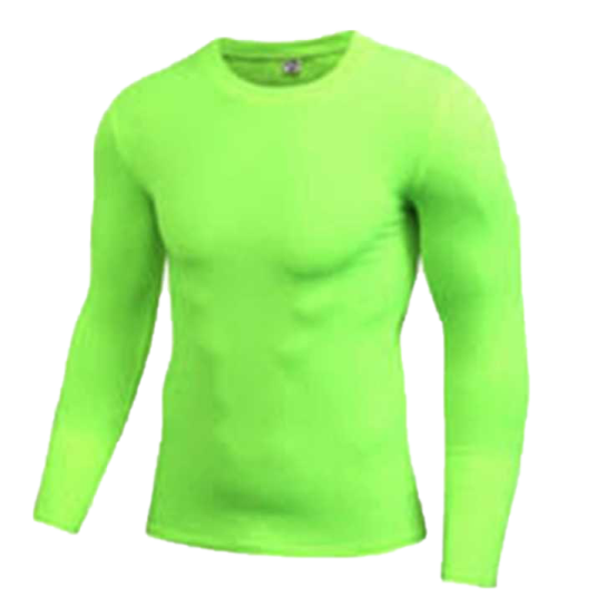 a green long sleeved shirt