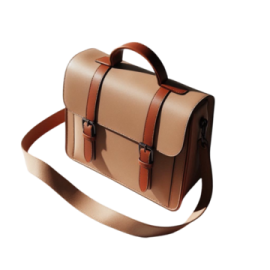 a brown leather bag with two straps