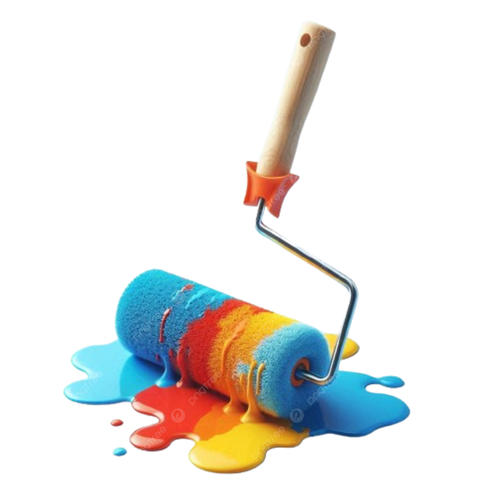 the paint roller is being used on a white background