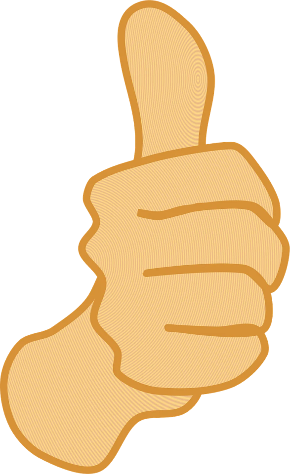 a hand giving the thumbs sign