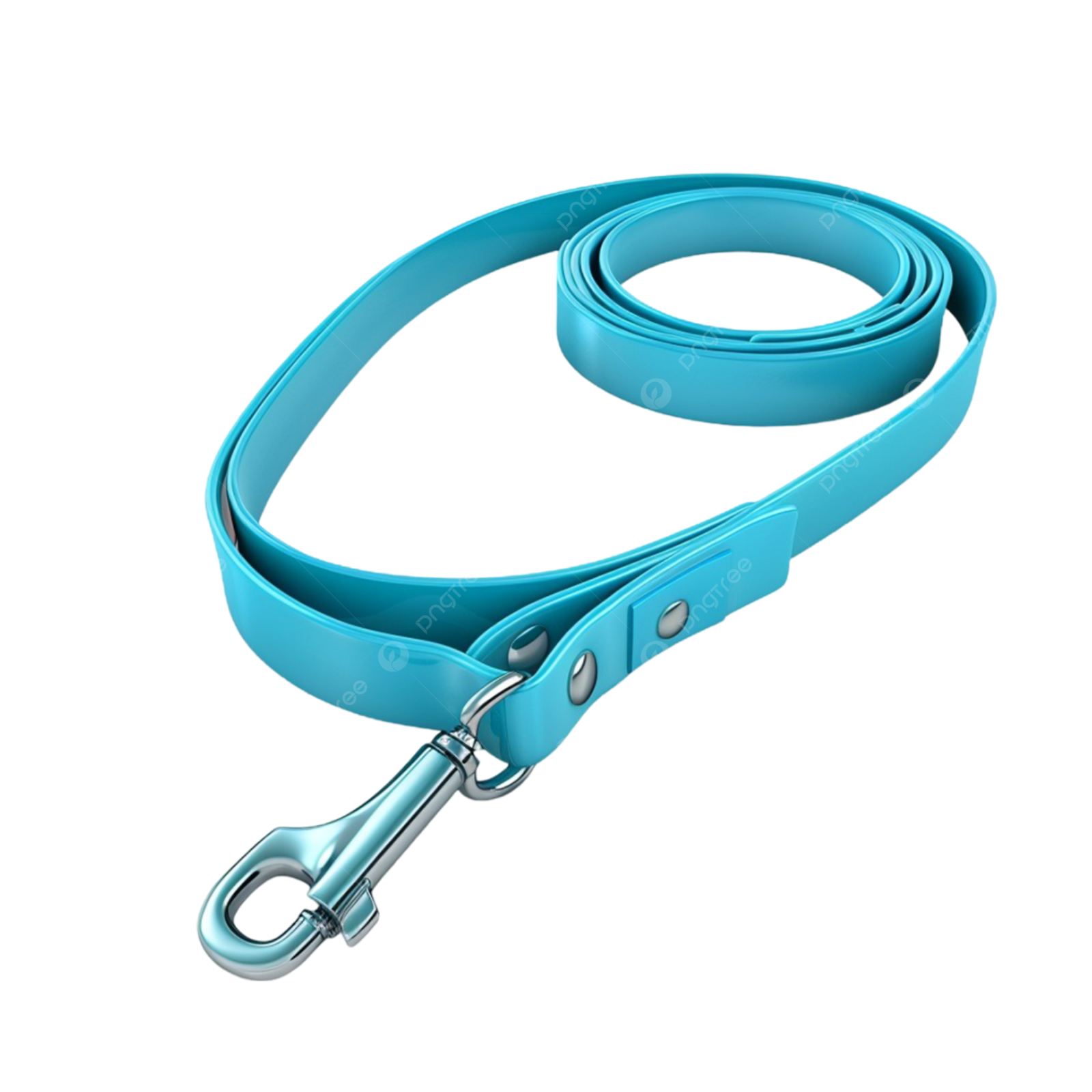 a blue leash on a white background