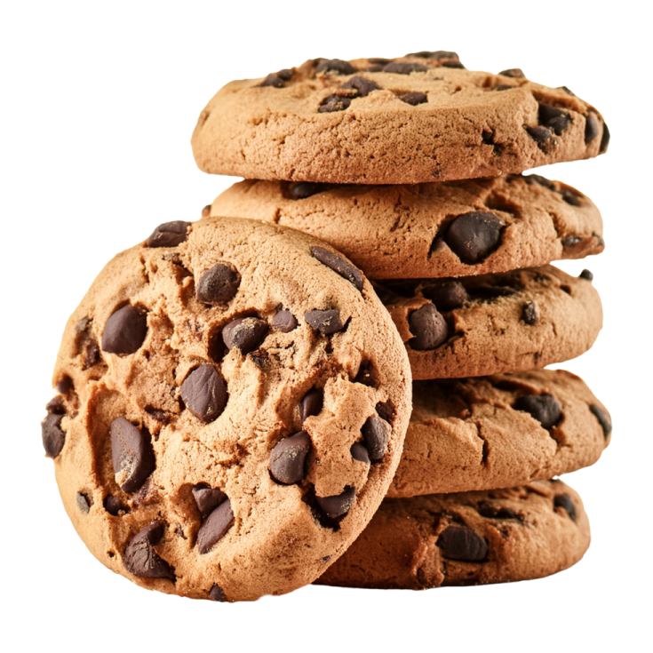 a stack of chocolate chip cookies