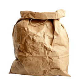 a paper bag on a white background