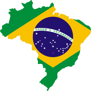 a map with the flag of brazil