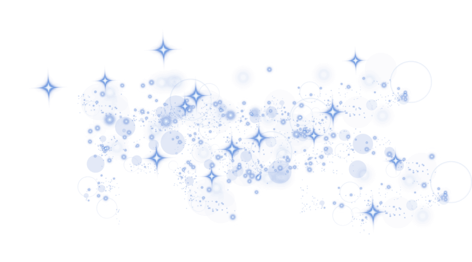 a white background with blue circles and stars