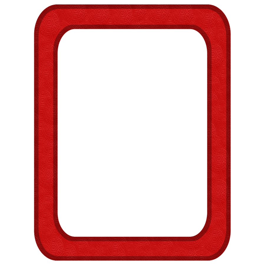 a red square frame on a white background