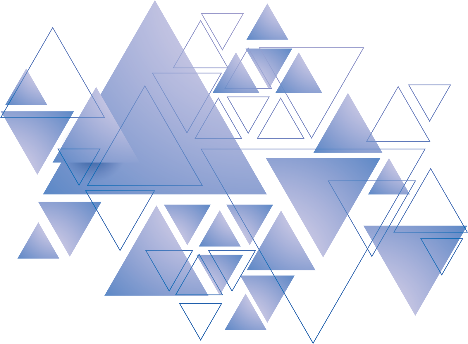 a white background with blue triangles