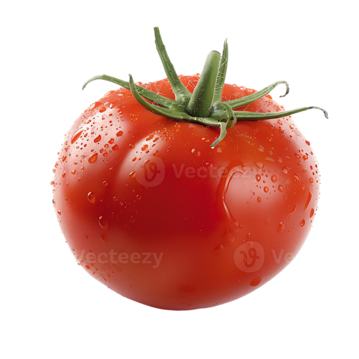 a tomato with water droplets on it