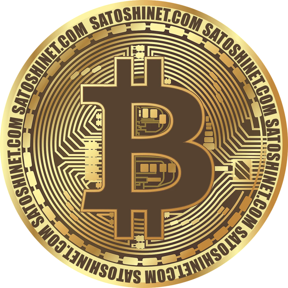 a golden bit coin with the word bit on it