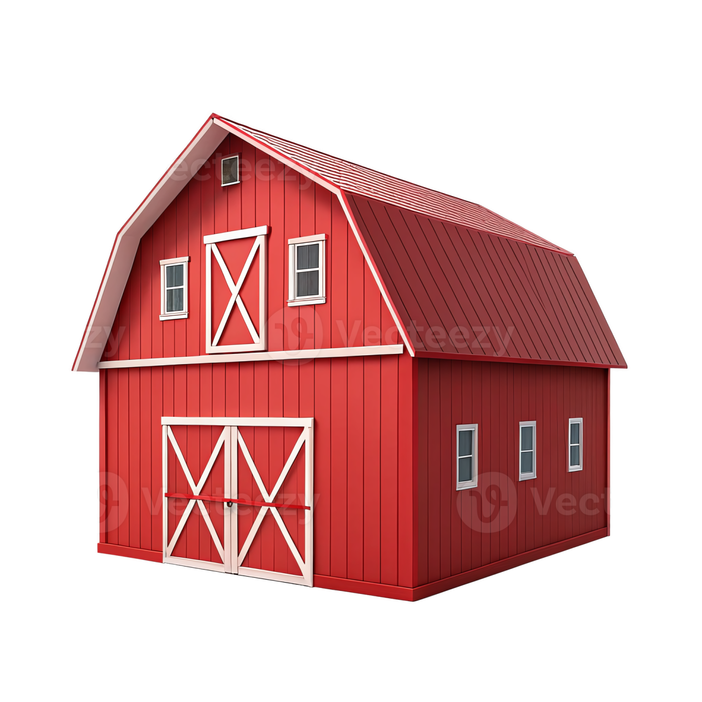 a red barn on a white background