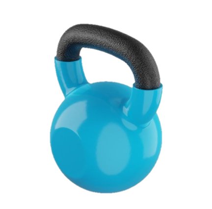 a blue kettle on a white background