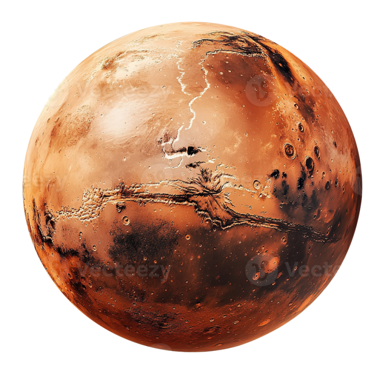 an image of the planet mars on a white background