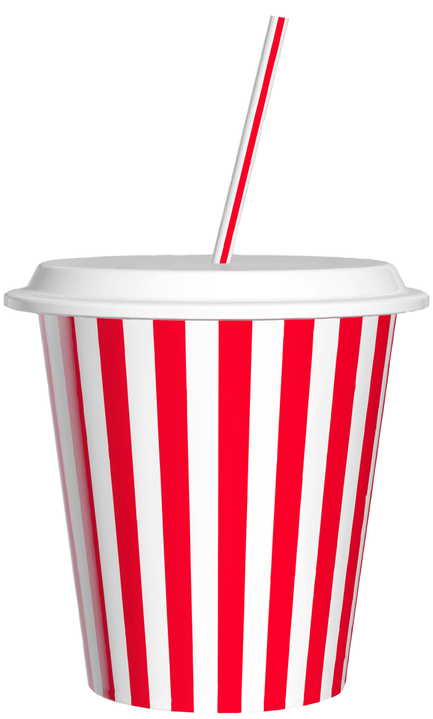 a red and white striped paper cup