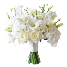 a bouquet of white flowers